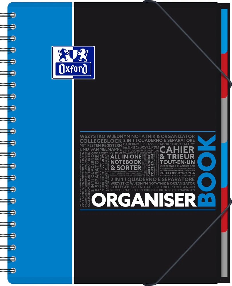 Cahier à spirales ORGANISER BOOK OXFORD # Couverture polypro - 160 pages A4 détachables - ligné - Image 27