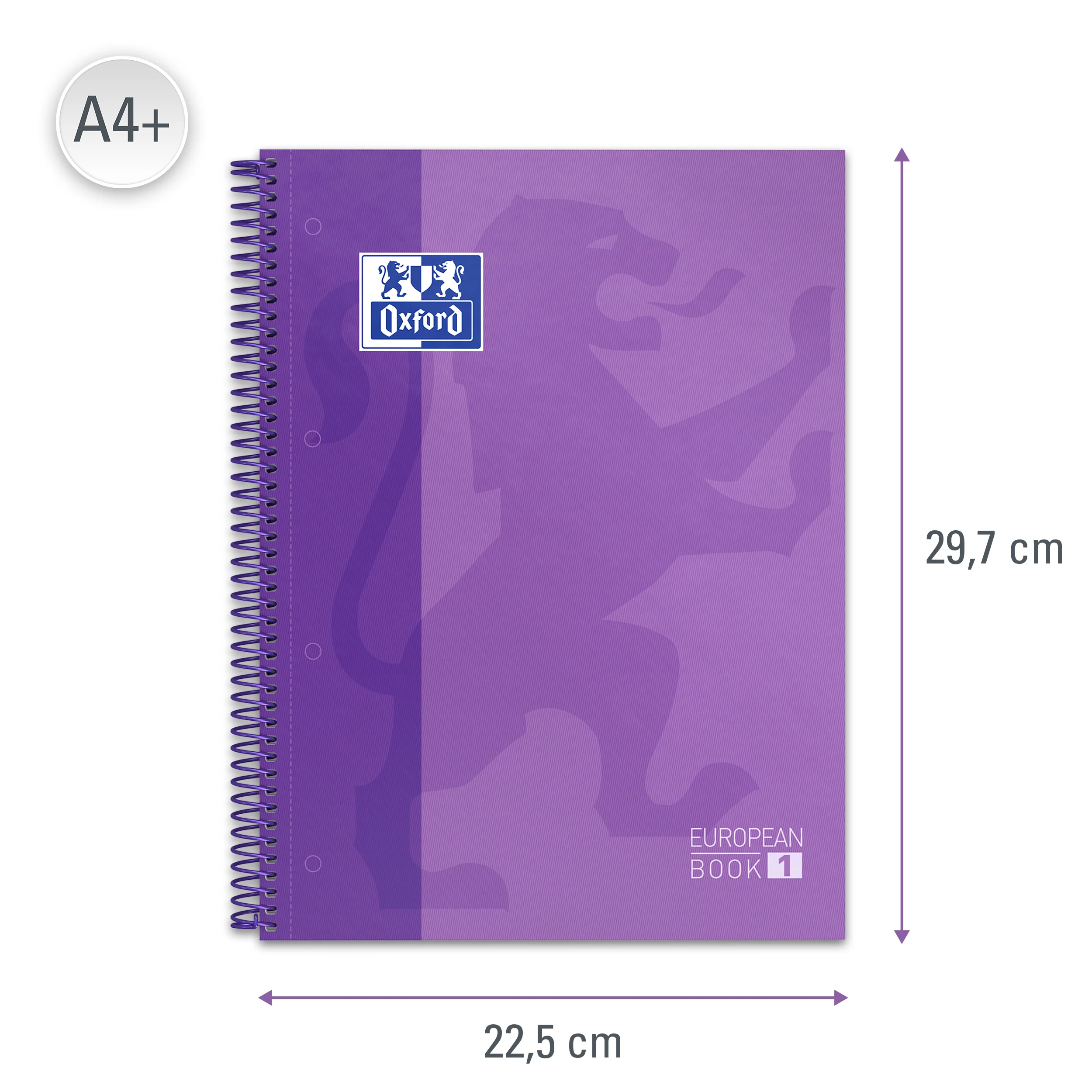 Cahier à spirales European Book OXFORD # Couverture rigide - 160 pages/80 feuilles A4 détachables - petits carreaux - Image 19