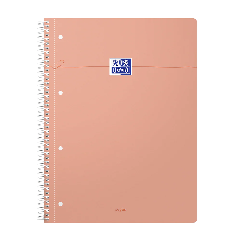OXFORD Cahier à spirales Smart # A4+ - Grands carreaux - 160 pages détachables - Couverture cartonnée souple - Compatible Scribzee - Orange pastel