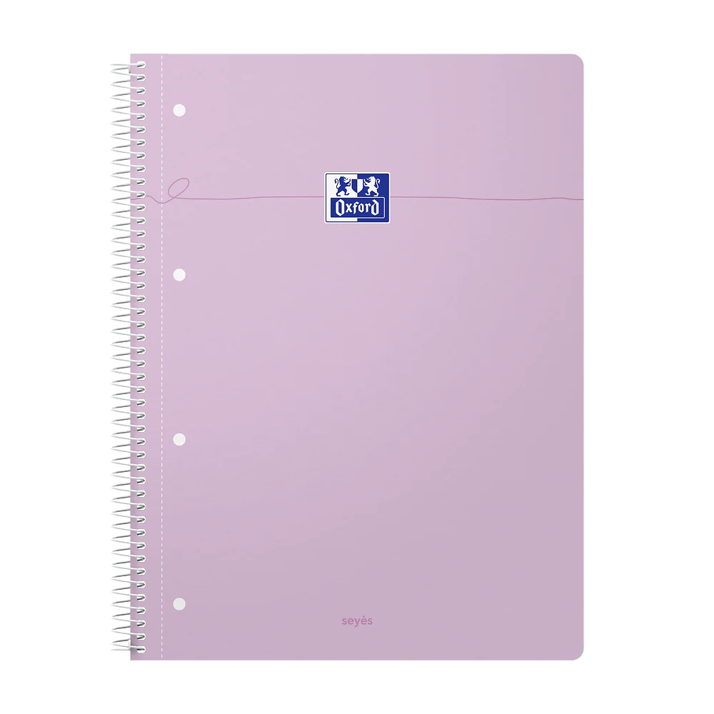 OXFORD Cahier à spirales Smart # A4+ - Grands carreaux - 160 pages détachables - Couverture cartonnée souple - Compatible Scribzee - Rose pastel