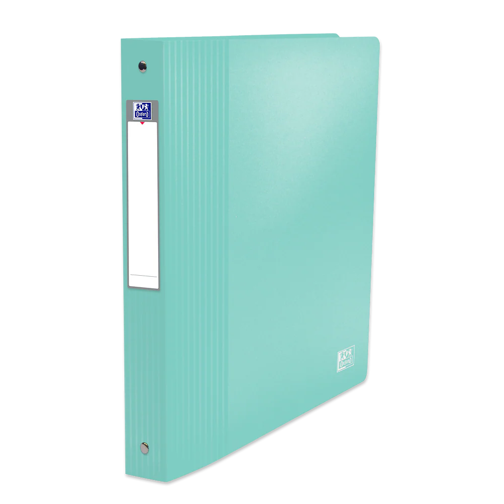 OXFORD Classeur à anneaux School Life A4XL # Dos 40mm - 4 anneaux - Plastique - Bleu pastel - 250 feuilles