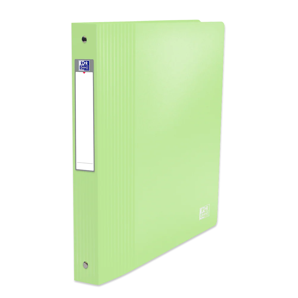 OXFORD Classeur à anneaux School Life A4XL # Dos 40mm - 4 anneaux - Plastique - Vert pastel - 250 feuilles
