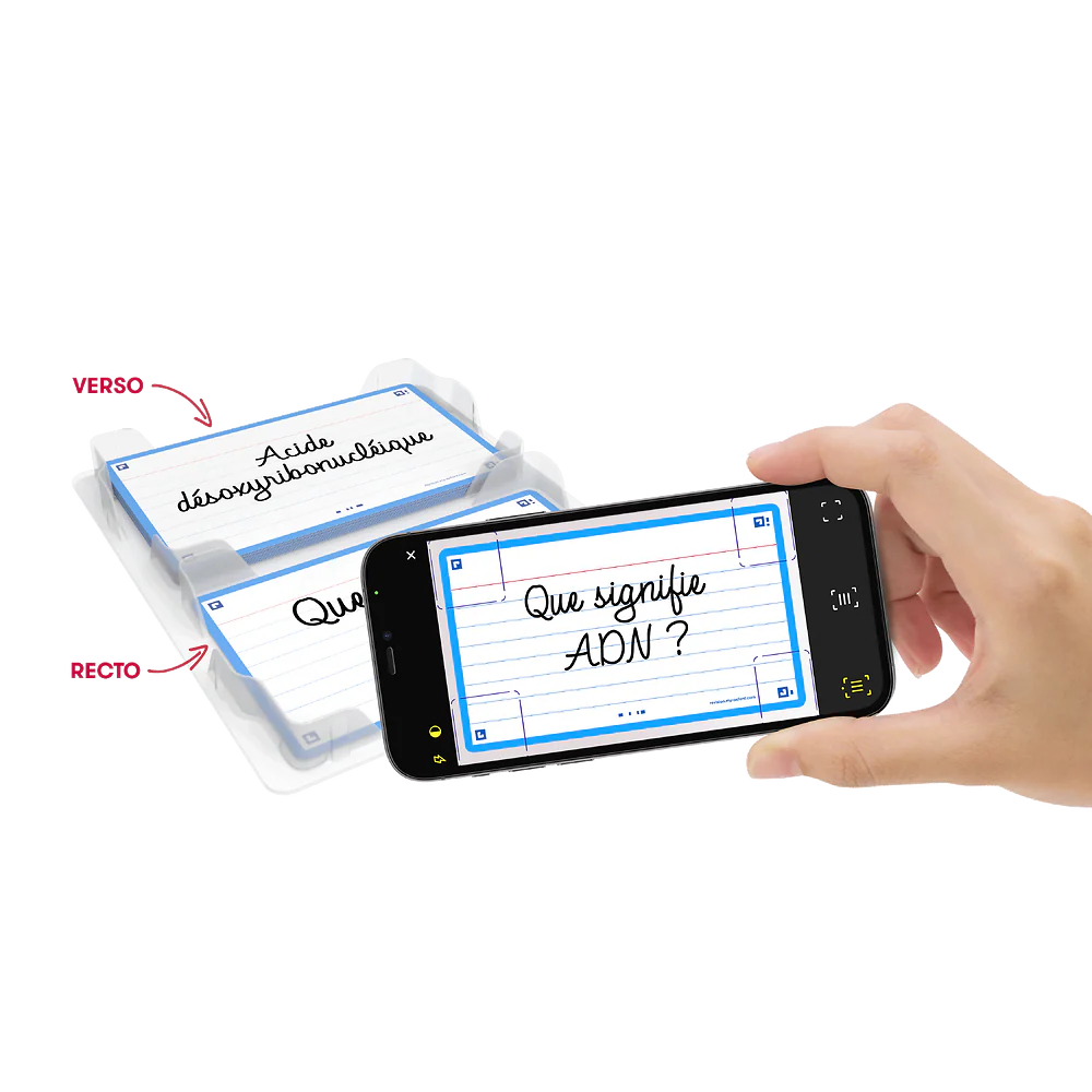 OXFORD FLASHBOX # Capacité : 500 flashcards Flash 2.0 (7,5x12,5 cm) - Polypropylène - Bleu pastel - Image 7