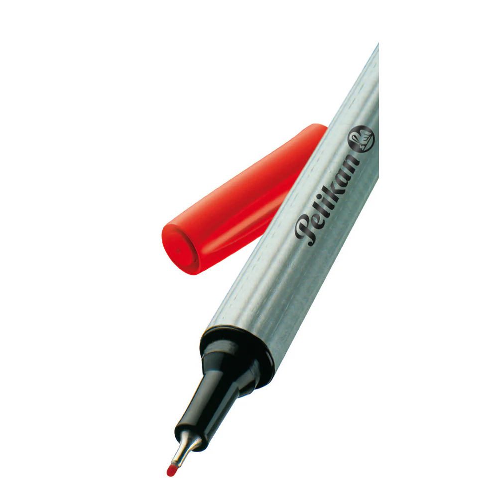 Pochette de 3 stylos-feutres PELIKAN Fineliner 96 - Coloris assortis bleu-noir-rouge - Image 3